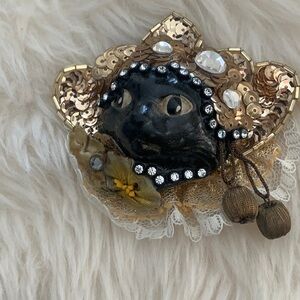 CAT PINS HAND CRAFTED with VINTAGE PIECES. UNIQUE